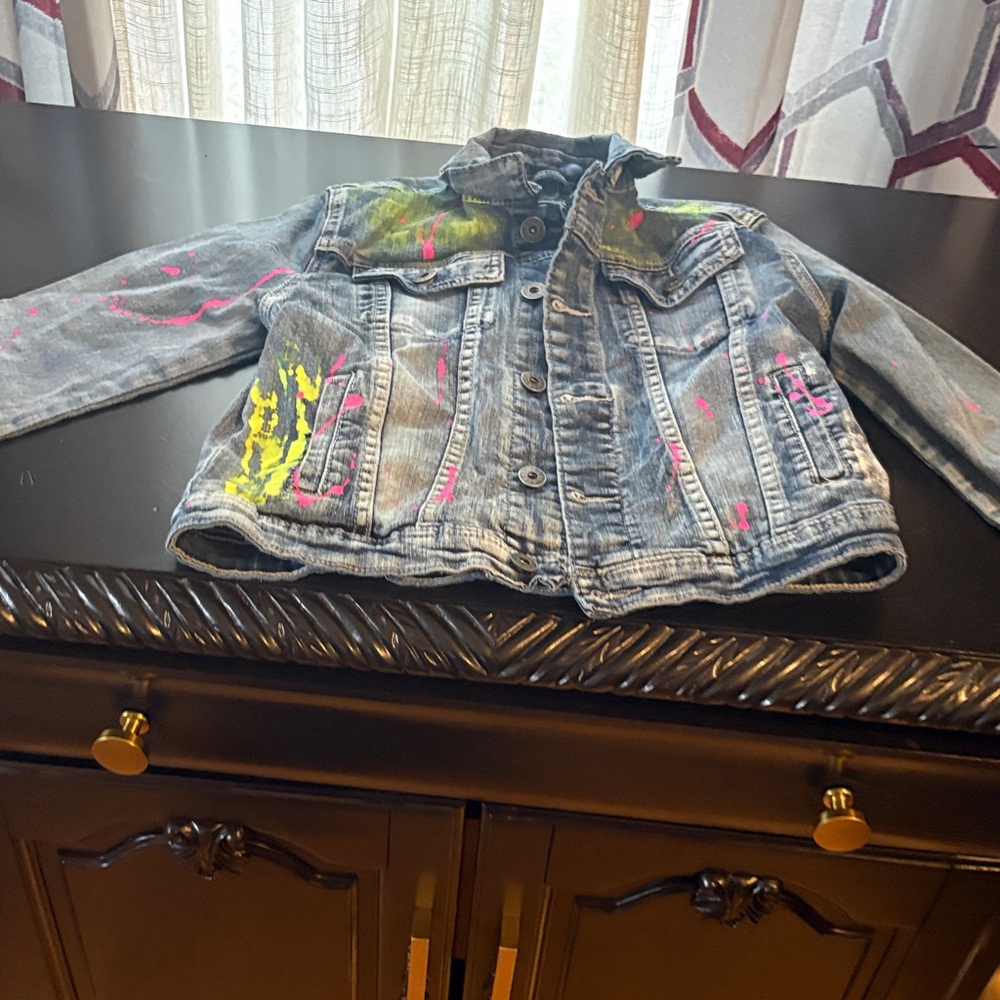 Kids Denim Jacket with Colorful Accents